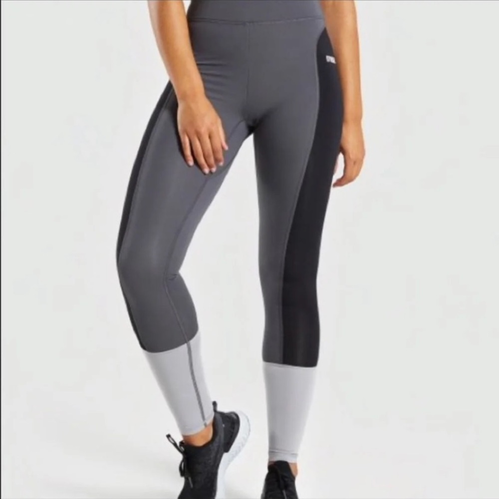 Gymshark Grey Black Colorblock Leggings